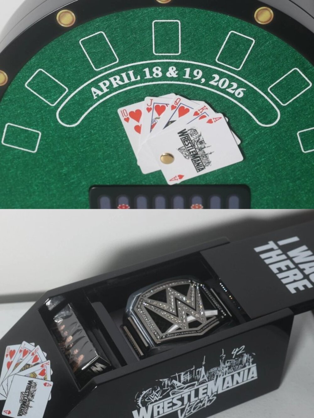 Lot of 2: WWE Wrestlemania 42 Deck of Card + Poker Mini Belt Limited Edition